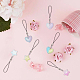 Gradient Color Translucent Resin Heart & Star Mobile Strap HJEW-PH01806-4