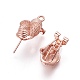 Brass Stud Earring Findings KK-O121-02RG-1