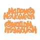プラスチック製の紙吹雪  ハロウィンの装飾  ハロウィンの装飾パーティーの好意のために  カボチャと単語のハロウィン  ダークオレンジ  23x50.5x0.43mm  約63個/袋 DIY-I042-A01-2