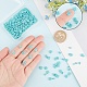 CREATCABIN 300Pcs 2 Hole Tila Beads 3 Size Square Glass Seed Beads Rectangle Mini Opaque with Plastic Container for Craft Bracelet Necklace Earring Christmas Jewelry Making(Dark Turquoise Color) SEED-CN0001-06-3