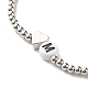 Bracelet extensible perles cœur et lettres aléatoires pour adolescente femme BJEW-JB06996-5