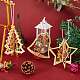 9шт 3 стиля деревянные рождественские украшения смешанной формы DIY-SZ0003-41-5