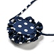 Polka Dot Muster Stoff Rose Krawatte Halsketten für Frauen NJEW-Z022-01B-3