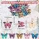 SUNNYCLUE 24Pcs 6 Colors  Butterfly Alloy Enamel Pendant Decorations HJEW-SC0001-40-2