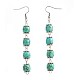 Dyed Synthetic Turquoise Drum Bead Dangle Earrings EJEW-JE02972-2