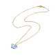 5 pièces 5 colliers pendentif papillon en verre de couleur sertis de chaînes de câble en laiton pour les femmes NJEW-JN04091-4