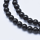Natürliche schwarze Turmalin Perlen Stränge G-E444-27-6mm-3