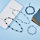 Fibloom 4 Stück 4-teilige Hohlstern-Gliederketten-Armbänder und Halsketten aus Legierung mit Perlen aus ABS-Kunststoff SJEW-FI0001-09-5