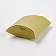 クラフト紙の結婚式の好きなギフトボックス  枕  ゴールド  7.7x13x3.5cm CON-WH0033-B-04-2