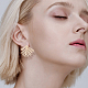 BENECREAT 10PCS 18k Gold Plated Geometric Leaf Earrings KK-BC0010-50-6
