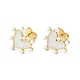 Rack Plating Brass Enamel Stud Earrings for Women EJEW-G311-02G-1