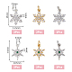 Superfindings 12 pièces 6 style placage en laiton micro pavé pendentifs en zircone cubique KK-FH0006-85-2