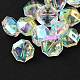 2-Hoyo botones de octágono de acrílico Diamante de imitación de Taiwán BUTT-F016-21mm-15-1
