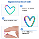 DICOSMETIC 20Pcs Heart Link Charms Asymmetrical Heart Pendants Hollow Heart Connector Rainbow Color Linking Ring Stainless Steel Laser Cut Charms Open Bezel Pendant for Jewelry Making STAS-DC0013-93-3