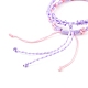 2 bracelet cordon tressé fleur de pêcher 2 couleurs BJEW-JB07610-05-5