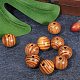 Pandahall elite about 100 pcs 25mm teñido natural wood spacer beads round polished ball cuentas sueltas de madera para pulsera colgantes manualidades diy fabricación de joyas WOOD-PH0008-55B-4