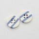 Teñidos planas redondas botones de resina de rayas de 4 agujero para niños BUTT-N012-01I-1