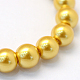 Baking Painted Pearlized Glass Pearl Round Bead Strands HY-Q330-8mm-31-2