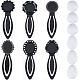 SUNNYCLUE 1 Box 12Pcs DIY 6 Sets Cabochon Bookmark Retro Style Black Metal Bookmarks Blanks Glass Dome Vintage Bookmark Bezel Tray Book Marks Clip Round Oval Clear Cabochons for Bookworm DIY Crafts DIY-SC0022-93-1