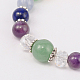 Multi-Color Gemstone Chakra Charm Bracelets BJEW-JB01691-3