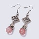 Natural & Synthetic Mixed Stone Dangle Earrings EJEW-MSMC003-05-2