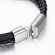 Braided Leather Cord Bracelets BJEW-K166-06P-4