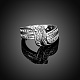 錫合金ラインストーンの指輪  プラチナ  クリスタル  usサイズ7（17.3mm） RJEW-BB17315-7B-5