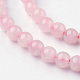 Rosa naturale fili di perle di quarzo G-G735-59-4mm-3