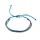 4Pcs 4 Style Alloy & Glass Braided Bead Bracelets Set BJEW-B065-09E-4
