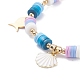 Bracelet perles tressées heishi surfeur en pâte polymère BJEW-TA00080-03-4