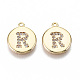 Brass Micro Pave Clear Cubic Zirconia Charms KK-N231-233R-NF-1
