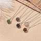 Collier pendentif cage en pierres précieuses naturelles avec 304 chaînes de câbles en acier inoxydable pour femmes NJEW-JN03905-01-2