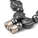 Hexagon with Skull Synthetic Non-Magnetic Hematite Beaded Necklaces for Women Men NJEW-E097-07-3