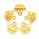 亜鉛合金のチャーム  鉛フリー＆カドミウムフリー  クラウン形状  ゴールドカラー  13x14x3mm  穴：2mm PALLOY-YW0001-13G-RS-4