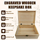 Boîtes à souvenirs rectangulaires en bois avec couvercles CON-WH0101-004-4