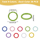 PandaHall Elite 270Pcs 9 Colors Embossed Style Iron Open Jump Rings IFIN-PH0001-84-4