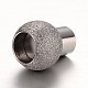 Textured 304 Stainless Steel Column Magnetic Clasps with Glue-in Ends STAS-I045-11P-2