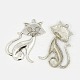 Charming Cat Antique Silver Metal Alloy Pendants for Necklace Making X-PALLOY-A15013-AS-1