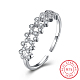 Adjustable Trendy Sterling Silver Cubic Zirconia Cuff Finger Rings RJEW-BB15254-6
