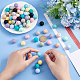 DICOSMETIC 72Pcs 12 Colors Silicone Loose Beads Round Rubber Beads Colorful Faceted Beads Colorful Round Silicone Beads Multiple Beads Kits for DIY Craft Bracelet Necklaces Jewelry Making SIL-DC0001-05-3