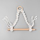 Handmade Cotton with Polyester Rope Woven and Wooden Toilet Paper Holder HJEW-WH0017-24-1