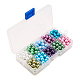 10 Farbe umweltfreundliche perlmuttfarbene runde Glasperlen HY-PH0004A-8mm-01-4