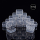 Benecreat18パックの正方形の透明なプラスチックビーズの貯蔵容器の箱のケースは丸薬のための跳ね上げ式のふたが付いています  ハーブ  小さなビーズ  ジュエリーパーツ（3.7x3.7x1.8cm） CON-BC0004-54-4