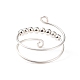 Вращающееся кольцо из латуни с круглым бисером RJEW-JR00506-02-4