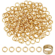 DIYジュエリー作りの発見キットのためのdicosmetic丸カンキット  200個のステンレス鋼のオープン丸カンと304個の真鍮のリングを含む  ゴールドカラー  丸カン：1ミリ  内径：7x1mm DIY-DC0001-10-1