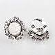 Vintage Adjustable Iron Flower Finger Ring Components Alloy Cabochon Bezel Settings X-PALLOY-O036-01AS-1