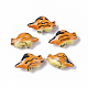 手作りの陶器ビーズ  ファミーユスタイルバラ  魚  オレンジ  11~12.5x19~20x7mm  穴：1~1.8mm X-PORC-N004-12-1