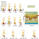 12 pièces 12 décorations de pendentif de fruits en alliage d'émail de style HJEW-PH01615-2