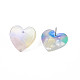 Boucles d'oreilles puces cœur en acétate de cellulose (résine) avec 316 épingle en acier inoxydable pour femme EJEW-N050-02-3