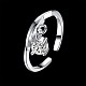 トレンドの真鍮製キュービックジルコニア指輪  天秤座  銀色のメッキ  usサイズ8（18.1mm） RJEW-BB27879-8-7